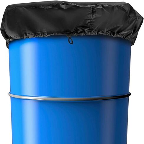 420 Oxford Cloth 55 Gallon Drum Cover, All Season Dust impervious proof water Cover Rain Proof Windproof Frost Protection, Drawstring Hem Black Outdoor Protector in Saudi Arabia