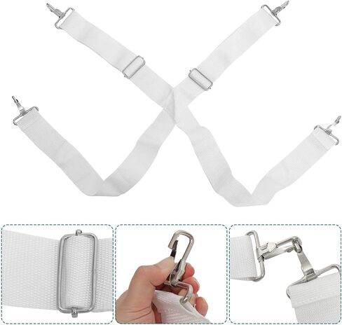 ARTIBETTER 2pcs Adjustable White Nylon Snare Drum Shoulder Straps Cross Back Percussion Instrument Belts for Marching Drum Accessories in Saudi Arabia