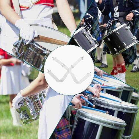 SAFIGLE 2pcs Adjustable White Snare Drum Double Shoulder Strap Nylon Percussion Instrument Belt for Marching Drum Accessories in Saudi Arabia