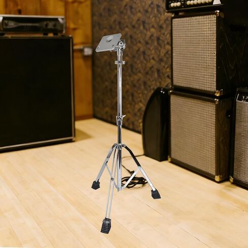 حامل وسادة الطبل عالي التحمل مزدوج الدعامة من الفولاذ، حامل قابل للتعديل الارتفاع والزاوية مع أقدام مطاطية غير قابلة للانزلاق وصينية للوحة ممارسة الطبل وطبل الفخ in Kuwait