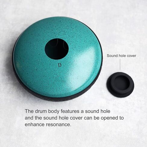 Steel Tongue Drum 6 Inch 11 Notes, Rain Drum D Major Handpan Drum for Music Lovers Meditation Yoga Beginner Gift for Families/Friends,Peacock Green in Kuwait