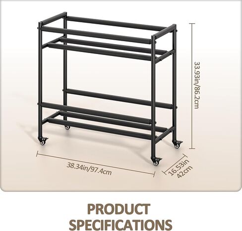 yeshine Two-Tier Snare Drum Holder, Heavy Duty Metal Snares Stand, Rolling Snare Drum Display Rack with Locking Casters, Drums Storage Rack with Foam Pad for Home, Studio, Music Store in Kuwait