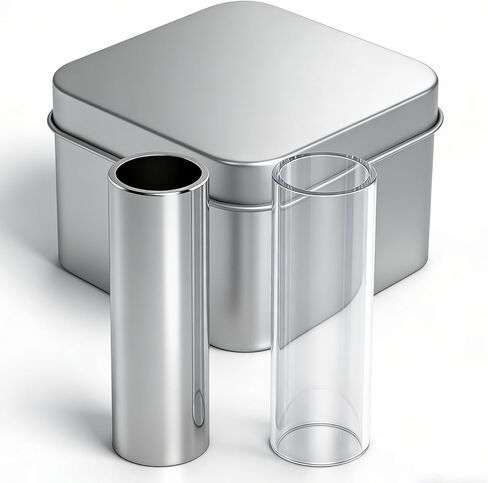 Guitar Slide Set – 2-Piece Glass & Stainless Steel Slide for Guitar & Bass, Medium Tone Bar, Smooth Sustain and Clear Slide Sound in Kuwait