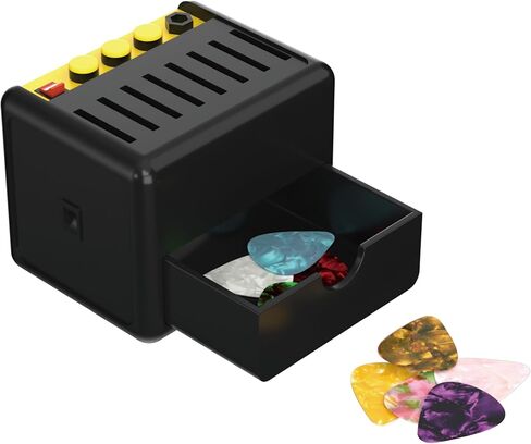 Guitar Pick Holder - Pick Storage Box Display Stand, Includes 10 Picks and Metal Guitar Necklace. Ideal Gift for Guitarists and Musicians in Saudi Arabia