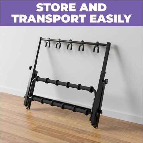 Liquid Stands Premium Multi Guitar Stand Rack for 3&5 Guitars, Foldable Height Adjustable Design with 5 Neck Holders, 12 Foam Pad Separators, Floor Storage Folding Guitar Rack for Multiple Instruments in Saudi Arabia