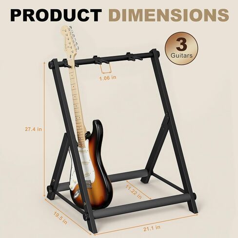 3 Multi Guitar Stand Rack With Thick Rubber Padding,Guitar Rack for Acoustic,Classical,Electric,Bass,Studio & Home,Durable,black(3 Holder) in Saudi Arabia