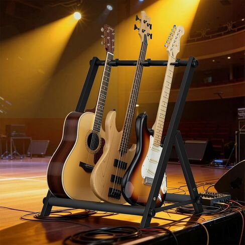 3 Multi Guitar Stand Rack With Thick Rubber Padding,Guitar Rack for Acoustic,Classical,Electric,Bass,Studio & Home,Durable,black(3 Holder) in Saudi Arabia