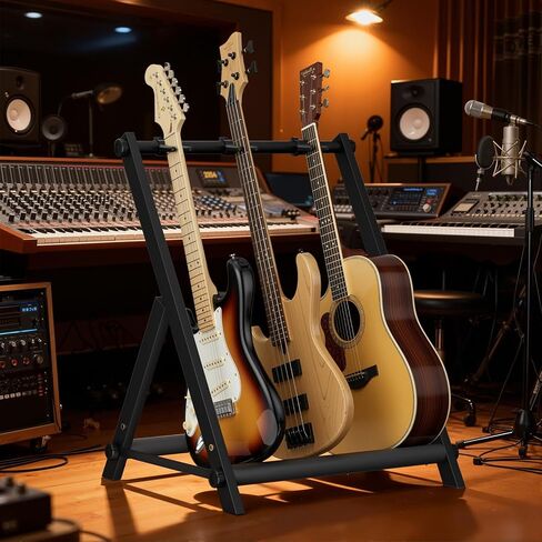 3 Multi Guitar Stand Rack With Thick Rubber Padding,Guitar Rack for Acoustic,Classical,Electric,Bass,Studio & Home,Durable,black(3 Holder) in Saudi Arabia