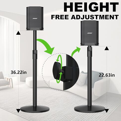 حامل مكبر صوت لجهاز Bose S1 Pro/Plus، حامل قابل لضبط الارتفاع من 22.63 بوصة إلى 36.22 بوصة، حامل أرضي بقاعدة صلبة من القالب لهاتف Bose S1 Pro+(حامل فقط) in Kuwait