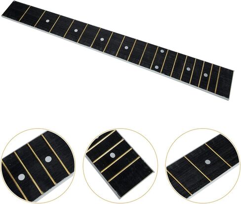 Guitar Neck Replacement Wood Guitar Fingerboard Folk Guitar Fretboard Unfinished Parts for DIY Electric Acoustic Guitar Accessory 38inch Black in Saudi Arabia