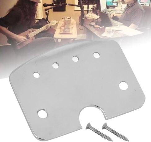 Tailpiece 56.9mm,4-String Guitar Neck Plate for Guitar Bass Musical Instrument Performance Accessory,Silver Pre-Drilled Replacement Part with Screws in Kuwait