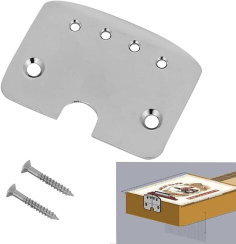 Tailpiece 56.9mm,4-String Guitar Neck Plate for Guitar Bass Musical Instrument Performance Accessory,Silver Pre-Drilled Replacement Part with Screws in Kuwait