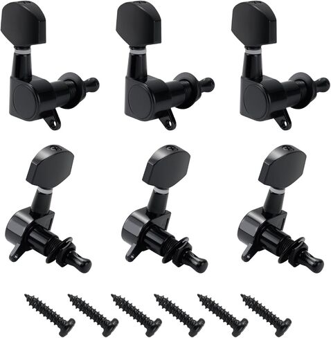 6 Pieces 3L3R Guitar Tuning Pegs, Machine Heads for Electric and Acoustic Guitars, Single Screw Mount, Modern Universal Fit for Electric & Acoustic Guitars (Gold) in Kuwait