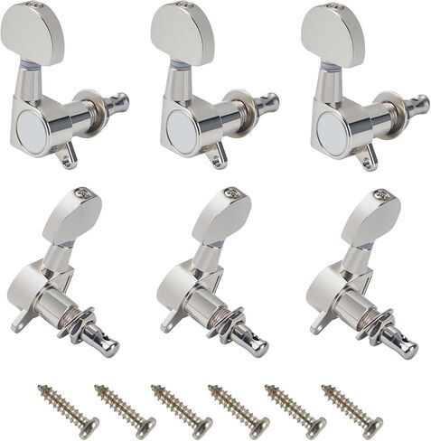 6 Pieces 3L3R Guitar Tuning Pegs, Machine Heads for Electric and Acoustic Guitars, Single Screw Mount, Modern Universal Fit for Electric & Acoustic Guitars (Gold) in Saudi Arabia
