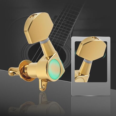 6 Pieces 3L3R Guitar Tuning Pegs, Machine Heads for Electric and Acoustic Guitars, Single Screw Mount, Modern Universal Fit for Electric & Acoustic Guitars (Gold) in Saudi Arabia