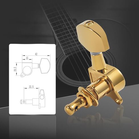 6 Pieces 3L3R Guitar Tuning Pegs, Machine Heads for Electric and Acoustic Guitars, Single Screw Mount, Modern Universal Fit for Electric & Acoustic Guitars (Gold) in Saudi Arabia