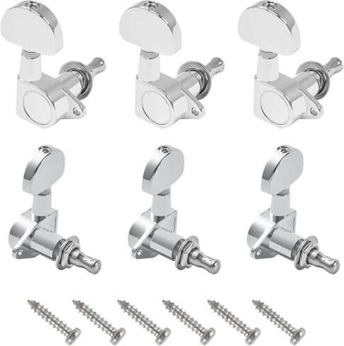 6 Pieces 3L3R Guitar Tuning Pegs, Machine Heads for Electric and Acoustic Guitars, Single Screw Mount, Modern Universal Fit for Electric & Acoustic Guitars (Gold) in Saudi Arabia