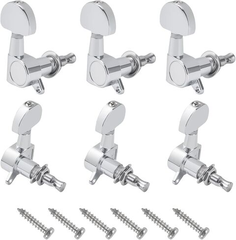 6 Pieces 3L3R Guitar Tuning Pegs, Machine Heads for Electric and Acoustic Guitars, Single Screw Mount, Modern Universal Fit for Electric & Acoustic Guitars (Gold) in Saudi Arabia