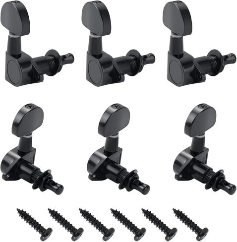 6 Pieces 3L3R Guitar Tuning Pegs, Machine Heads for Electric and Acoustic Guitars, Single Screw Mount, Modern Universal Fit for Electric & Acoustic Guitars (Gold) in Saudi Arabia