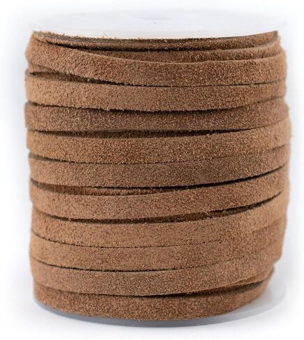 THEBEADCHEST 6.0 ملم سلك جلدي مسطح من جلد الغزال الأسود (75 قدمًا) in Kuwait