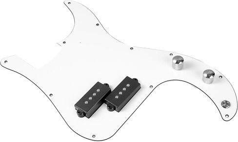 Pre-Wired Loaded P Bass Pickguard for Precision P Bass, White – Complete Control Assembly, Solderless Upgrade Replacement, Classic P-Bass Pick Guard in Kuwait