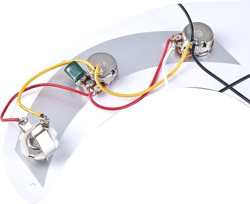 Pre-Wired Loaded P Bass Pickguard for Precision P Bass, White – Complete Control Assembly, Solderless Upgrade Replacement, Classic P-Bass Pick Guard in Kuwait