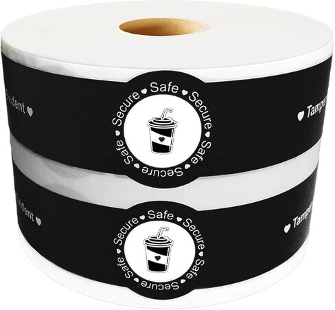 Safe Secure Tamper Evident Seals Stickers for Drink Lids 1" x 9" Food Delivery Stickers 500 Pcs Freshness Labels for Coffee Milk Tea Ice Cream Drink Lids Food Seal in Saudi Arabia