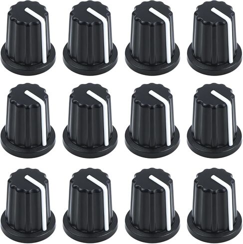 12 Pcs 6mm D Type Potentiometer Control Knobs - Black Plastic Rotary Knobs for Potentiometers & Encoders, Plastic Volume Audio Mixer Bass Tone Rotary Knob, DJ Controller Console Control Knob in Saudi Arabia
