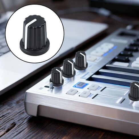 12 Pcs 6mm D Type Potentiometer Control Knobs - Black Plastic Rotary Knobs for Potentiometers & Encoders, Plastic Volume Audio Mixer Bass Tone Rotary Knob, DJ Controller Console Control Knob in Saudi Arabia