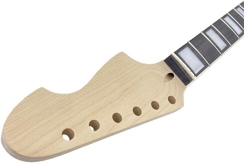 Baritone Electric Guitar Neck, 22 Frets 30 Inch Scale, Maple Wood with Rosewood Fretboard, White Block Inlay & Black Back Line, Unfinished, 42mm Nut in Kuwait