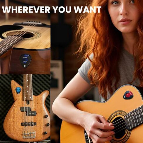 حامل اختيار الجيتار من روتوباتا مع ظهر لاصق، حقيبة اختيار جيتار سوداء مع زنبرك، ملحقات الجيتار عالقة على جيتار القيثارة الصوتية الكهربائية، عبوة واحدة in Kuwait