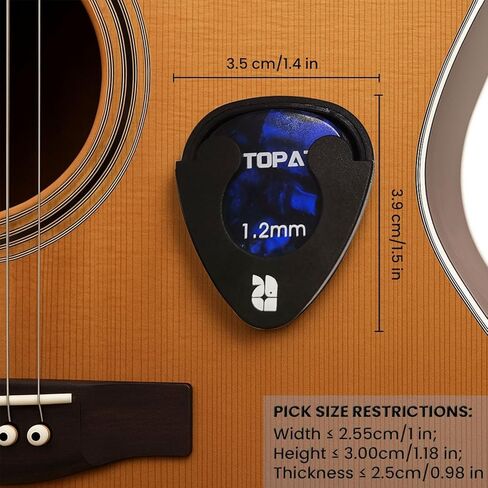 حامل اختيار الجيتار من روتوباتا مع ظهر لاصق، حقيبة اختيار جيتار سوداء مع زنبرك، ملحقات الجيتار عالقة على جيتار القيثارة الصوتية الكهربائية، عبوة واحدة in Kuwait