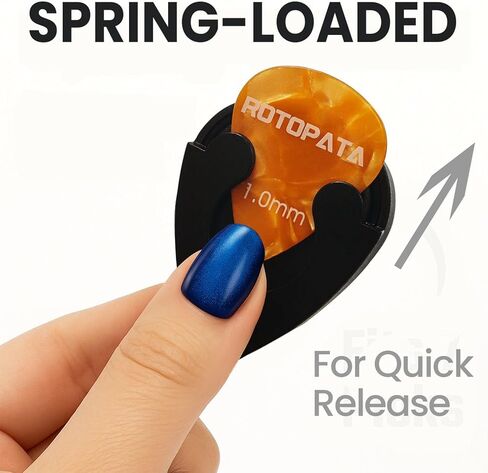 حامل اختيار الجيتار من روتوباتا مع ظهر لاصق، حقيبة اختيار جيتار سوداء مع زنبرك، ملحقات الجيتار عالقة على جيتار القيثارة الصوتية الكهربائية، عبوة واحدة in Kuwait