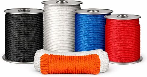 SGT KNOTS Solid Braid Nylon Utility Rope - Multipurpose Smooth Nylon Braided Utility Cord Line - for Anchors, Crafts, Towing 3/16" x 250ft (Royal Blue) in Kuwait