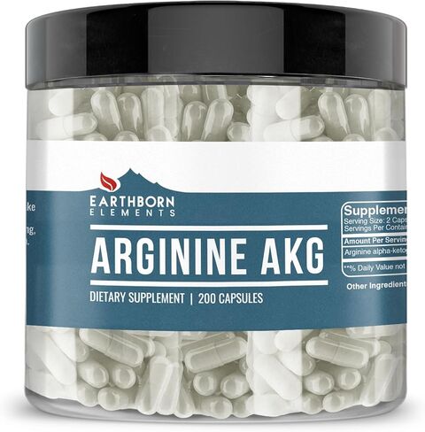 Earthborn Elements Arginine AAKG 200 كبسولة، نقية وغير مخففة، بدون إضافات in Saudi Arabia