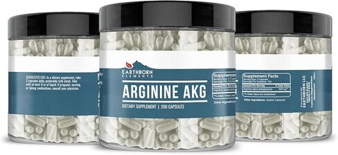 Earthborn Elements Arginine AAKG 200 كبسولة، نقية وغير مخففة، بدون إضافات in Saudi Arabia