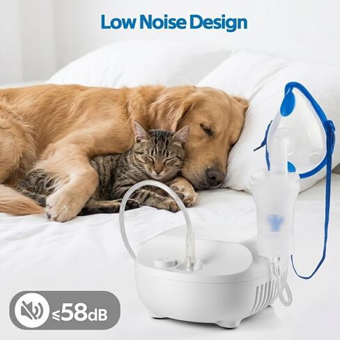 نظام رذاذ الحيوانات الأليفة للكلاب والقطط - مجموعة رذاذ منزلية احترافية مع ضاغط فائق الهدوء، بخاخ محمول للعناية بالتنفس للأصدقاء ذوي الفراء والصحة المنزلية in Kuwait