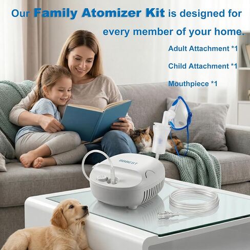 نظام رذاذ الحيوانات الأليفة للكلاب والقطط - مجموعة رذاذ منزلية احترافية مع ضاغط فائق الهدوء، بخاخ محمول للعناية بالتنفس للأصدقاء ذوي الفراء والصحة المنزلية in Kuwait