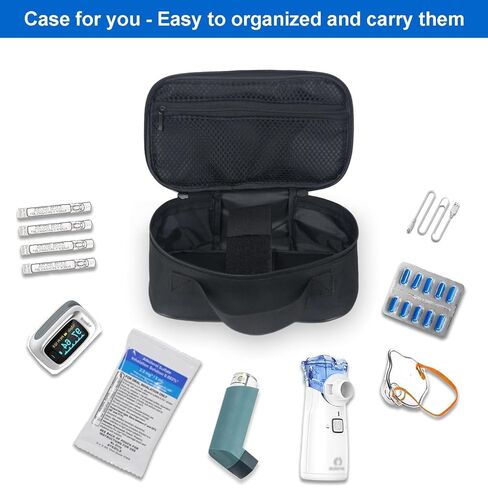 Carrying Case for Portable Handheld Inhaler Nebulizer Machine, Asthma Inhaler Travel Case for Adults & Kids, Mesh Atomizer Holder with Handle & Zippered Pocket (Bag Only) in Saudi Arabia