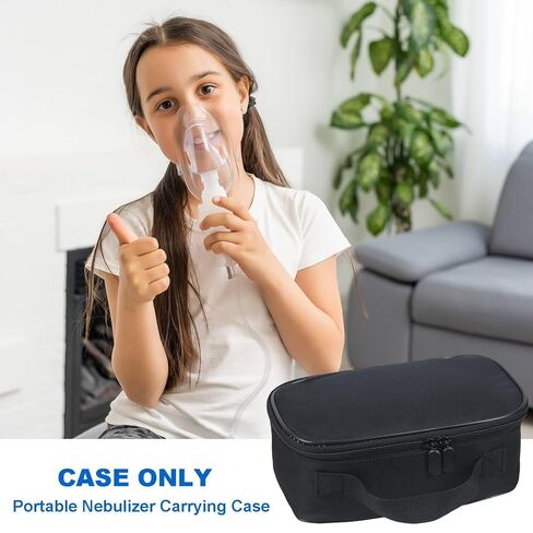 Carrying Case for Portable Handheld Inhaler Nebulizer Machine, Asthma Inhaler Travel Case for Adults & Kids, Mesh Atomizer Holder with Handle & Zippered Pocket (Bag Only) in Saudi Arabia