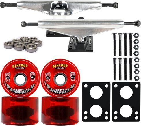 Longboard Skateboard Trucks Combo Set 76mm Bigfoot Cruisers Wheels with Silver Trucks, Bearings, and Hardware Package in Saudi Arabia