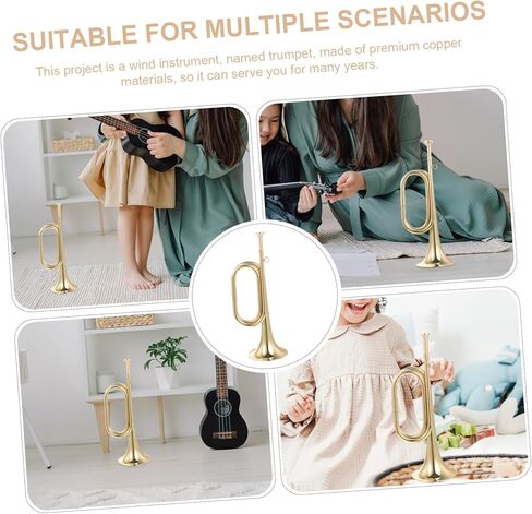 Bugle Trumpet Electronic Taps Wind Instrument for School Band Copper Golden Trumpet Bugle in Saudi Arabia
