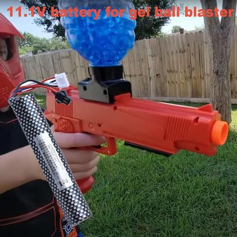 Water Bead Gel Ball Blaster 11.1V 2000mAh Rechargeable Battery SM2P Plug with Charging Cable, Airsoft Battery 11.1V for Airsoft Gel Ball Blaster(2-Pack) in Kuwait