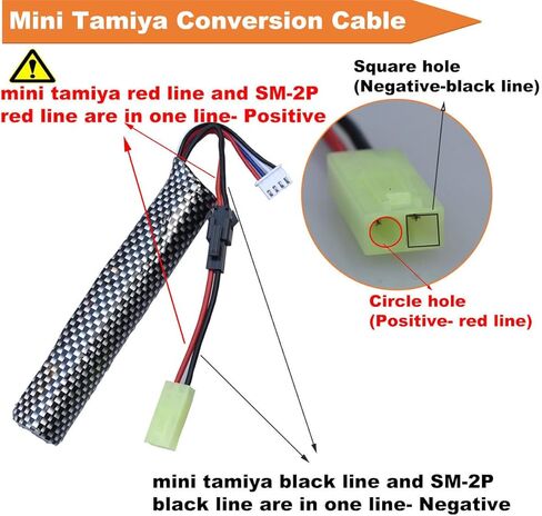 Water Bead Gel Ball Blaster 11.1V 2000mAh Rechargeable Battery SM2P Plug with Charging Cable, Airsoft Battery 11.1V for Airsoft Gel Ball Blaster(2-Pack) in Kuwait