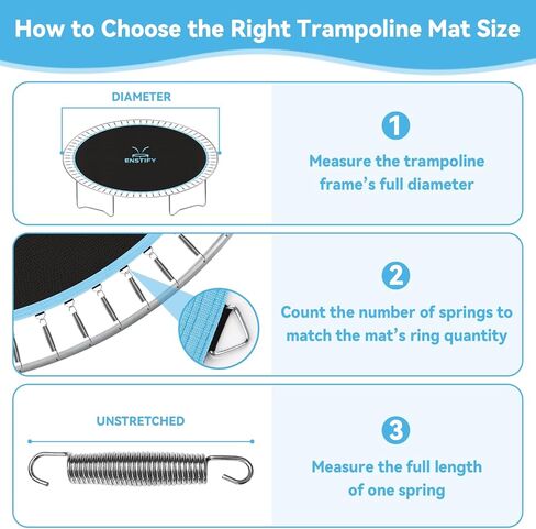 Upgraded Trampoline Mat Replacement for 14ft Frame, 72/88 V-Rings Fits 5.5-7.0 Inch Springs, Extended Edge for Upgraded Version, Anti-Friction & UV-Resistant, Reinforced, Spring Covers NOT Included in Kuwait