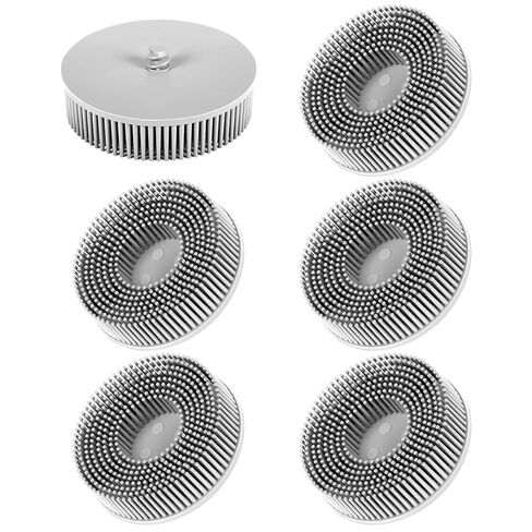 Lounsweer 6 Pack Bristle Disc 3 Inch Grit Abrasive Brush Deburring Electric Disc Brush with Roll Lock Abrasive for Metal(Green,50#) in Saudi Arabia