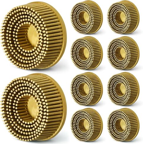 Hicarer 10 Pcs 2 Inch Bristle Discs Grit 50# Abrasive Bristle Disks Green Coating Removal Discs for Metal in Saudi Arabia