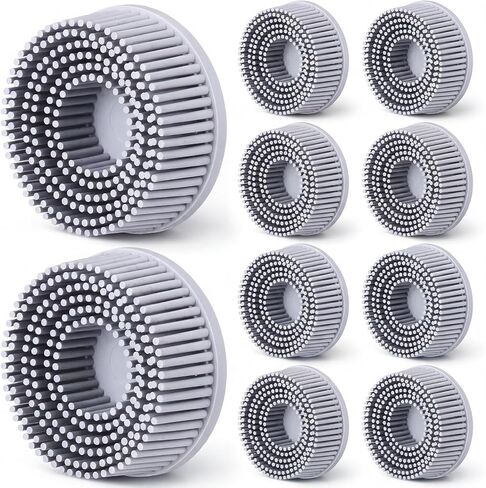 Hicarer 10 Pcs 2 Inch Bristle Discs Grit 50# Abrasive Bristle Disks Green Coating Removal Discs for Metal in Saudi Arabia