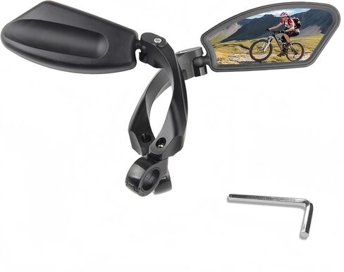 2 Pcs Bike Mirror, Adjustable Bicycle Mirrors for Handlebars with 360° Rotation, Shatterproof Scratch Resistant HD Glass Lens Bike Mirrors, Universal Fit for Mountain Bikes Road E-Bikes in Saudi Arabia
