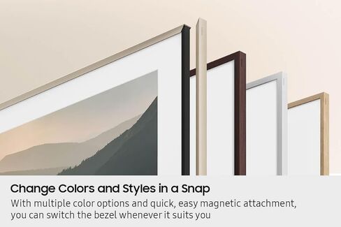 إطار Samsung 43 بوصة قابل للتخصيص 2021-2025، إطار مغناطيسي أبيض حديث VG-SCFA43WTBZA طقم حواف لتلفزيون QLED Art مقاس 43 بوصة، ديكور منزلي سهل التركيب على الحائط بنمط المعرض، مع قطعة قماش in Kuwait